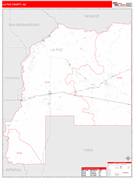 La Paz County, AZ Digital Map Red Line Style